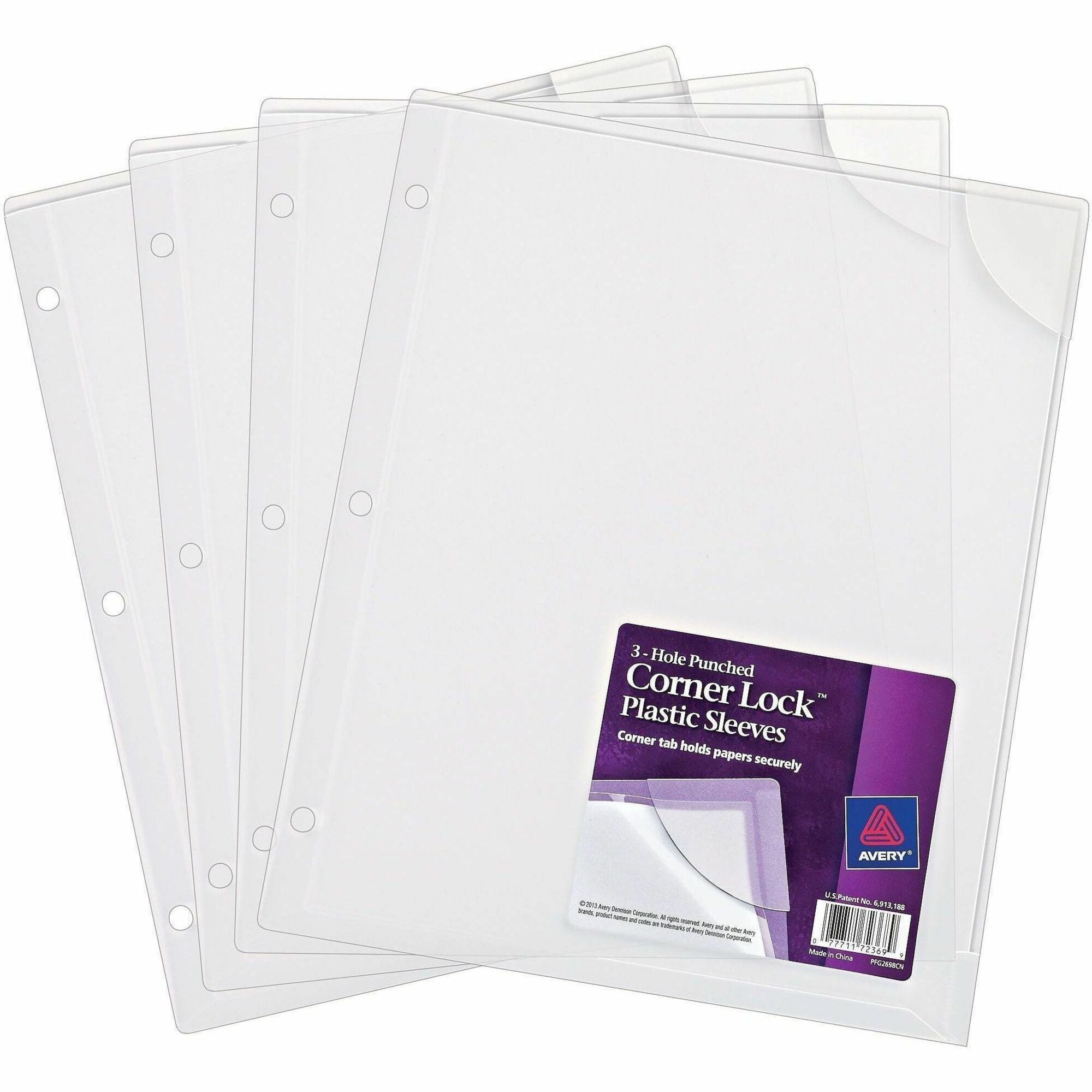 20 x Sheet Capacity - For Letter 8 1/2" x 11" Sheet - 3 x Holes - Ring Binder - Clear - Polypropylene, Plastic - 4 / Pack