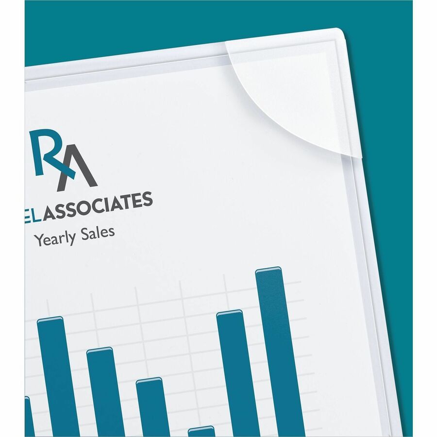 20 x Sheet Capacity - For Letter 8 1/2" x 11" Sheet - 3 x Holes - Ring Binder - Clear - Polypropylene, Plastic - 4 / Pack