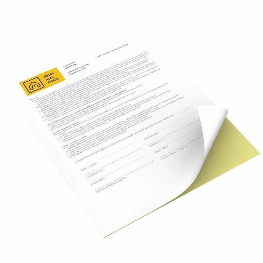 92 Brightness - 8 1/2" x 11" - Uncoated - Yellow, White - 250 / Pack
