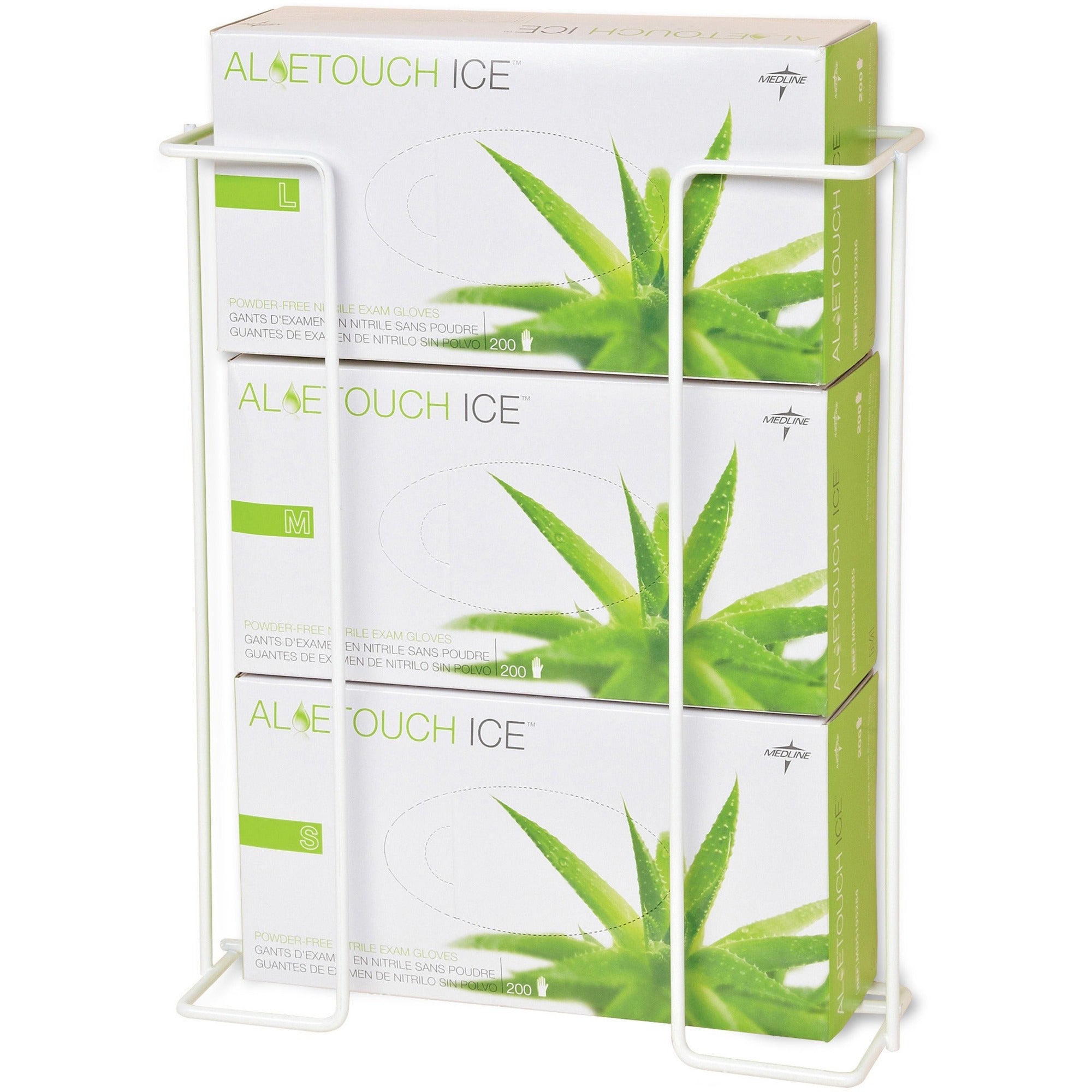 Medline Horizontal-Mount Wire Triple Glove Box Holder