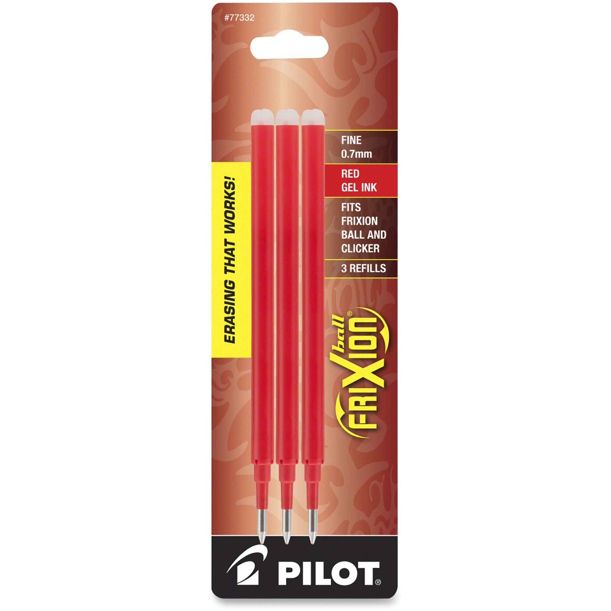 0.70 mm , Medium Point - Red Ink - Eco-friendly, Wear Resistant, Tear Resistant, Erasable - 3 / Pack