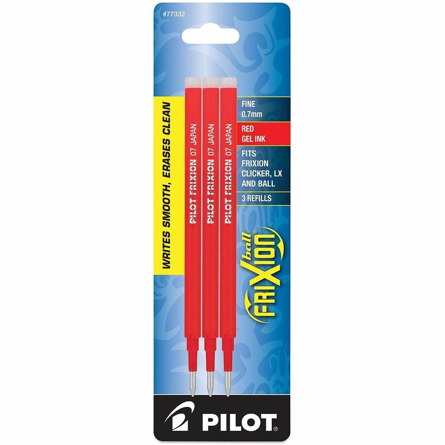 0.70 mm , Medium Point - Red Ink - Eco-friendly, Wear Resistant, Tear Resistant, Erasable - 3 / Pack