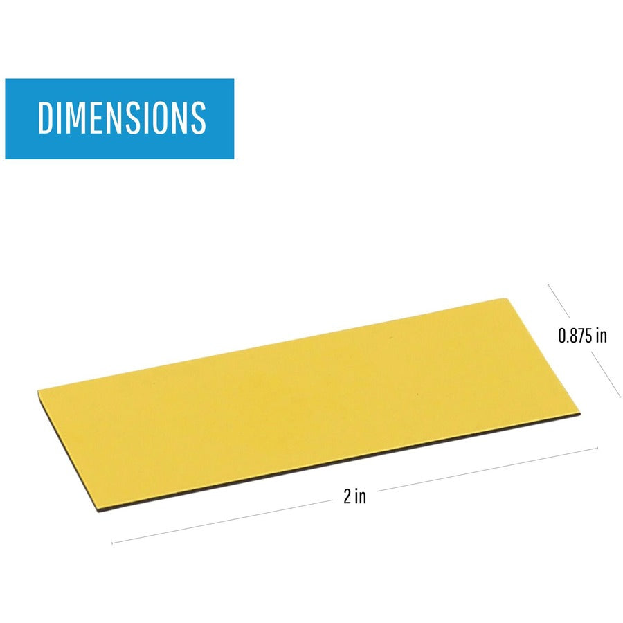 MasterVision 2" Magnetic Dry Erase Strips, Yellow, 2" x 0.88", 1 Bag