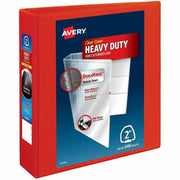 Avery Heavy-Duty View 3 Ring Binder, 2" One Touch EZD Rings, Red