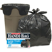 Berry Handi-Bag Wastebasket Bags, Medium, 30 gal, 36" x 29", 0.70 mil, Black, Hexene Resin, 1 Box