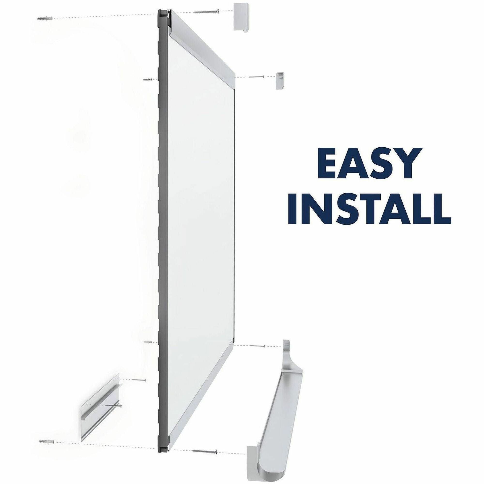 Monthly - 4 Month - White, Graphite - Steel - 24" Height x 36" Width - Magnetic, Durable, Ghost Resistant, Stain Resistant, Marker Tray, Maintenance Schedule