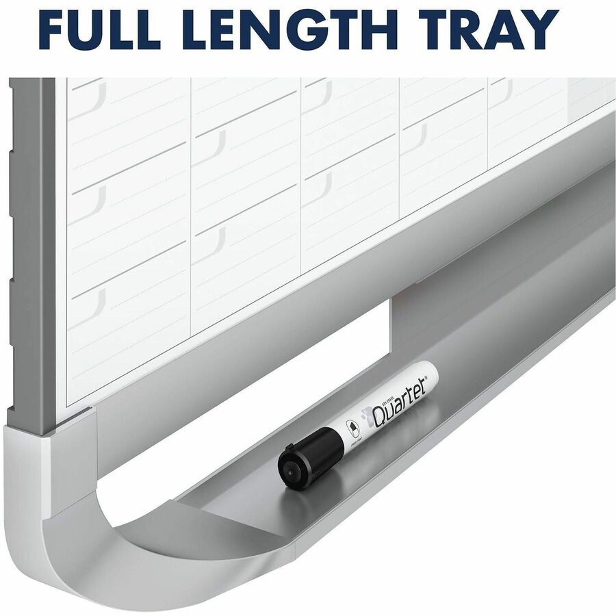 Monthly - 4 Month - White, Graphite - Steel - 24" Height x 36" Width - Magnetic, Durable, Ghost Resistant, Stain Resistant, Marker Tray, Maintenance Schedule