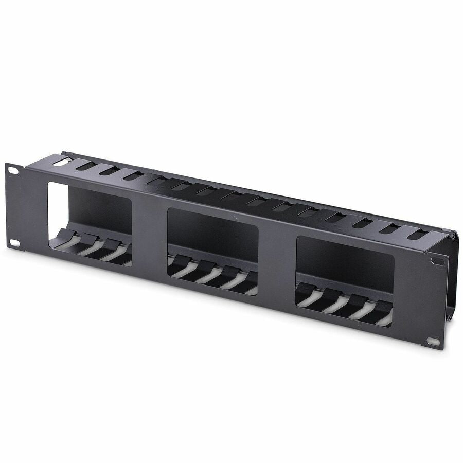 StarTech.com 2U Horizontal Finger Duct Rack Cable Management Panel with Cover