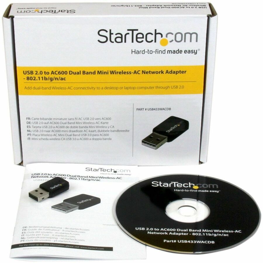 StarTech.com IEEE 802.11ac Wi-Fi Adapter for Desktop Computer, Notebook