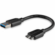 StarTech.com 15cm (6in) Short Slim SuperSpeed USB 3.0 A to Micro B Cable - M/M