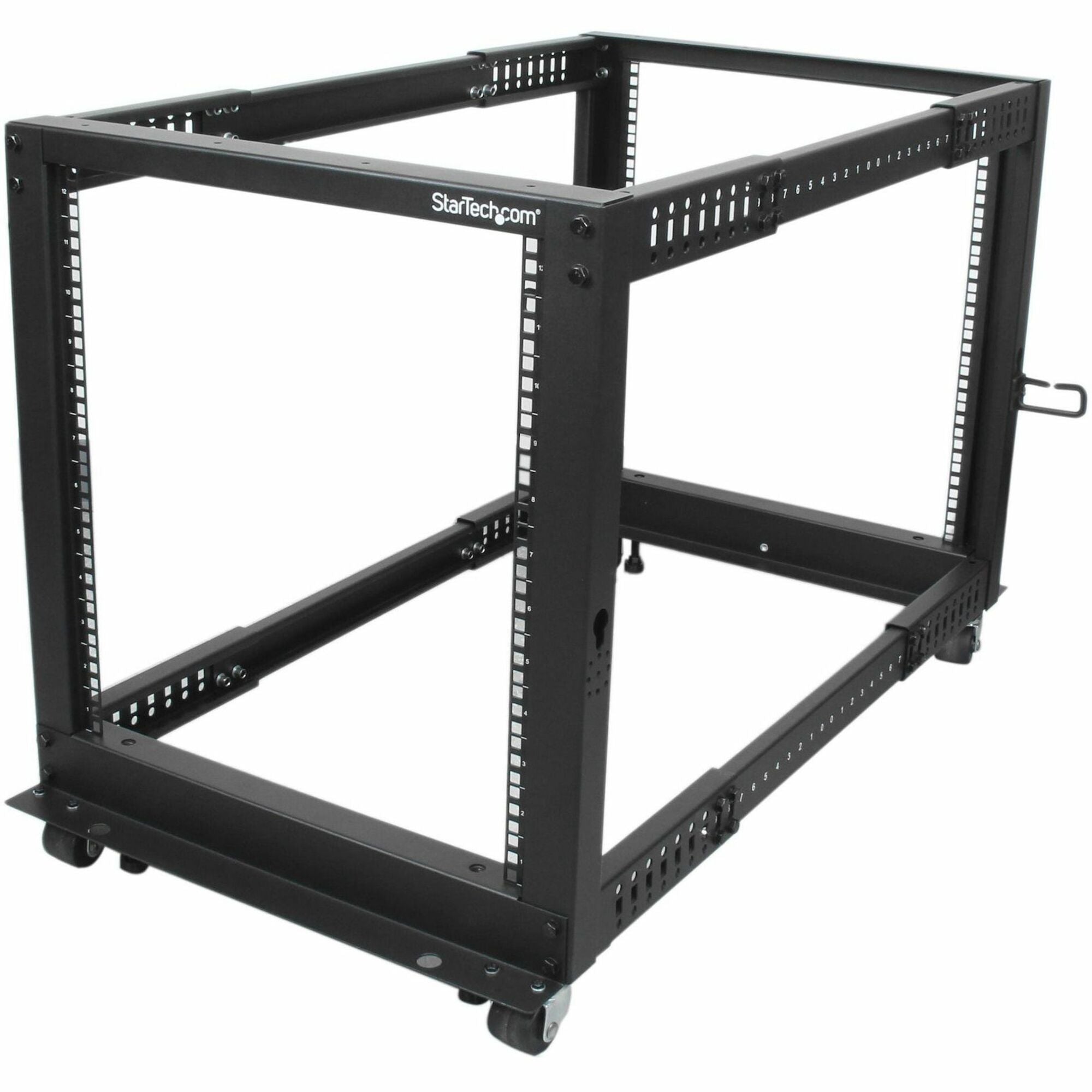 StarTech.com 12U 19" x 40" Floor Standing Open Frame Rack Cabinet, Black, Steel, 1 Each