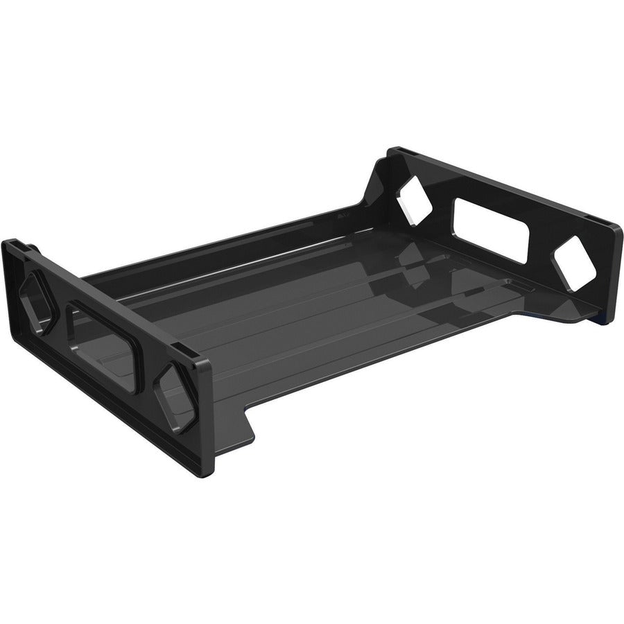 Deflecto Sustainable Office Stackable Desk Tray, 2.75" x 16.13" x 9", Black, 30% Recycled Plastic, 1 Each