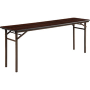Lorell Economy Folding Banquet Table, Mahogany, Rectangle, 72" x 18" x 0.62", 29" Height, Melamine Top, Steel Frame, Foldable, 500 lb Capacity, 1 Each