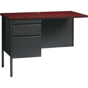 Lorell Fortress Series Left-Pedestal Return, Rectangle Top, 42" x 24" x 1.12", 29.5" Height, Laminated Mahogany, Steel, 1 Each