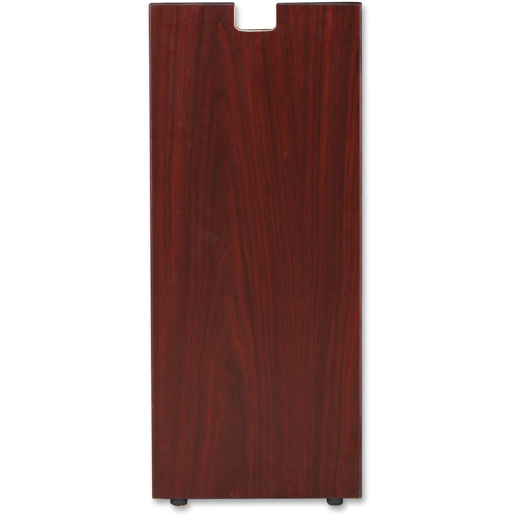 Lorell Essentials Series Credenza Half Leg, Rectangular, Laminated Mahogany, 28" H x 11.75" W x 1" D, 1 Each