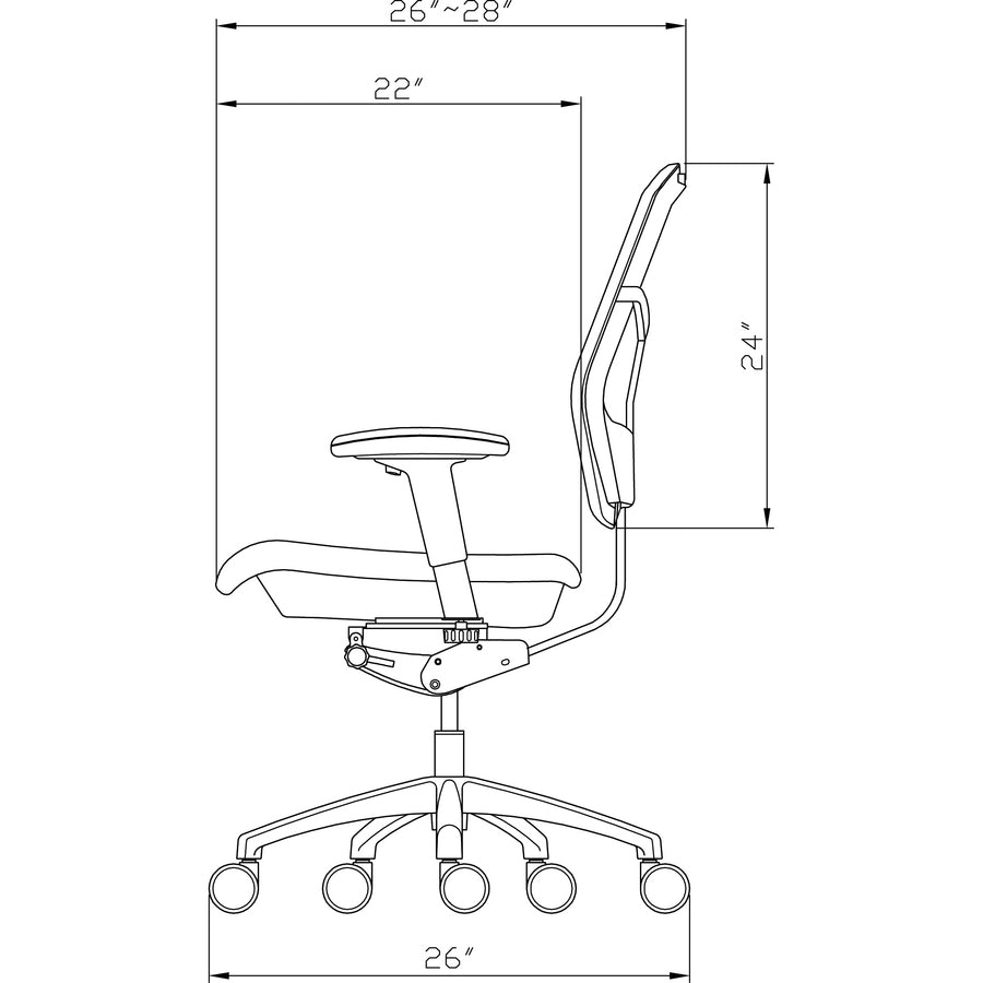 Lorell Checkerboard Design Mesh High-Back Chair
