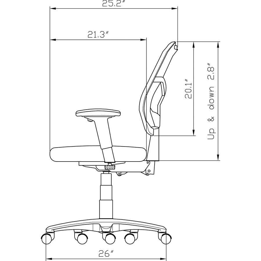 Lorell Mid-back Mesh Office Chair