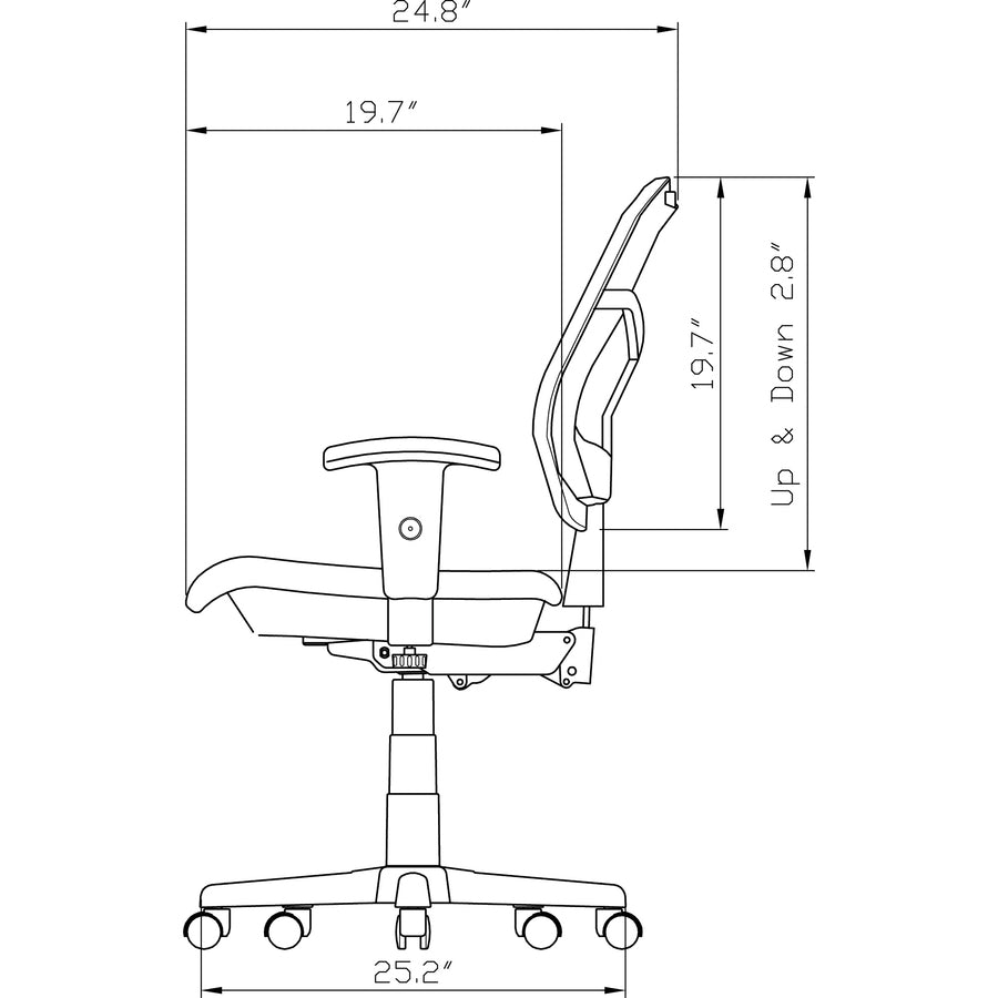 Lorell Mid-Back Mesh Swivel Office Chair