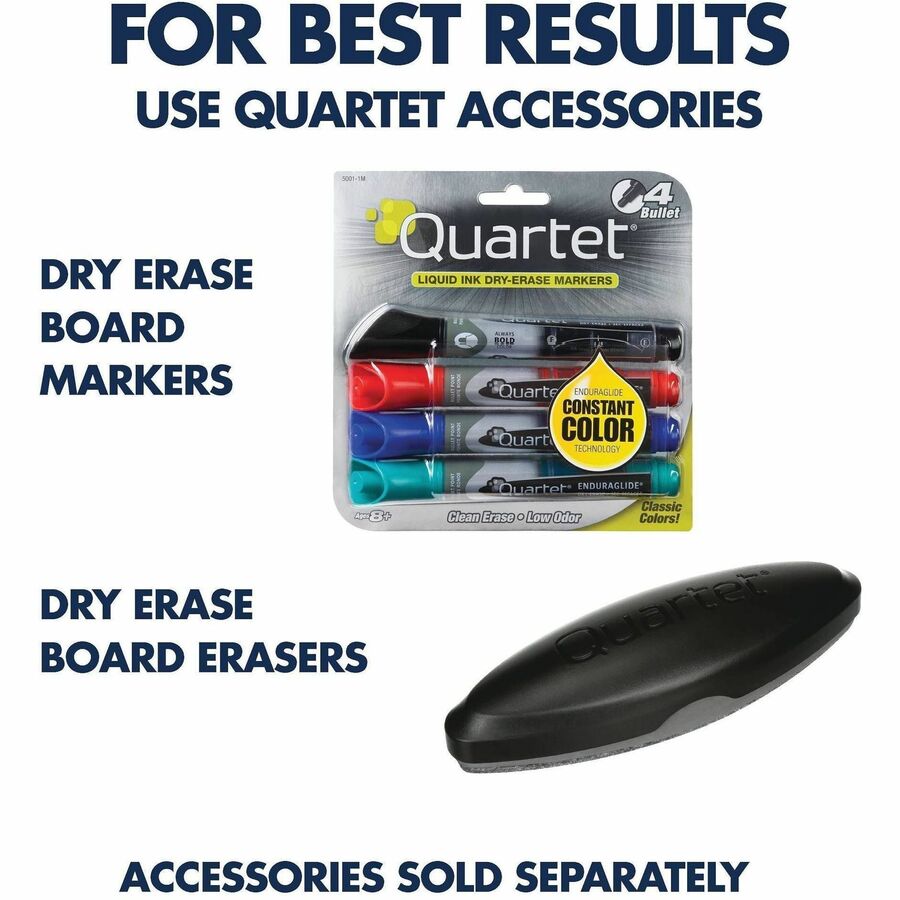 Quartet DuraMax Classic Whiteboard, 60" x 36", White Porcelain Surface, Black Aluminum Frame, Magnetic, Rectangle, Horizontal/Vertical, Includes 1 Board, 4 Markers, Marker Tray, Mounting Hardware