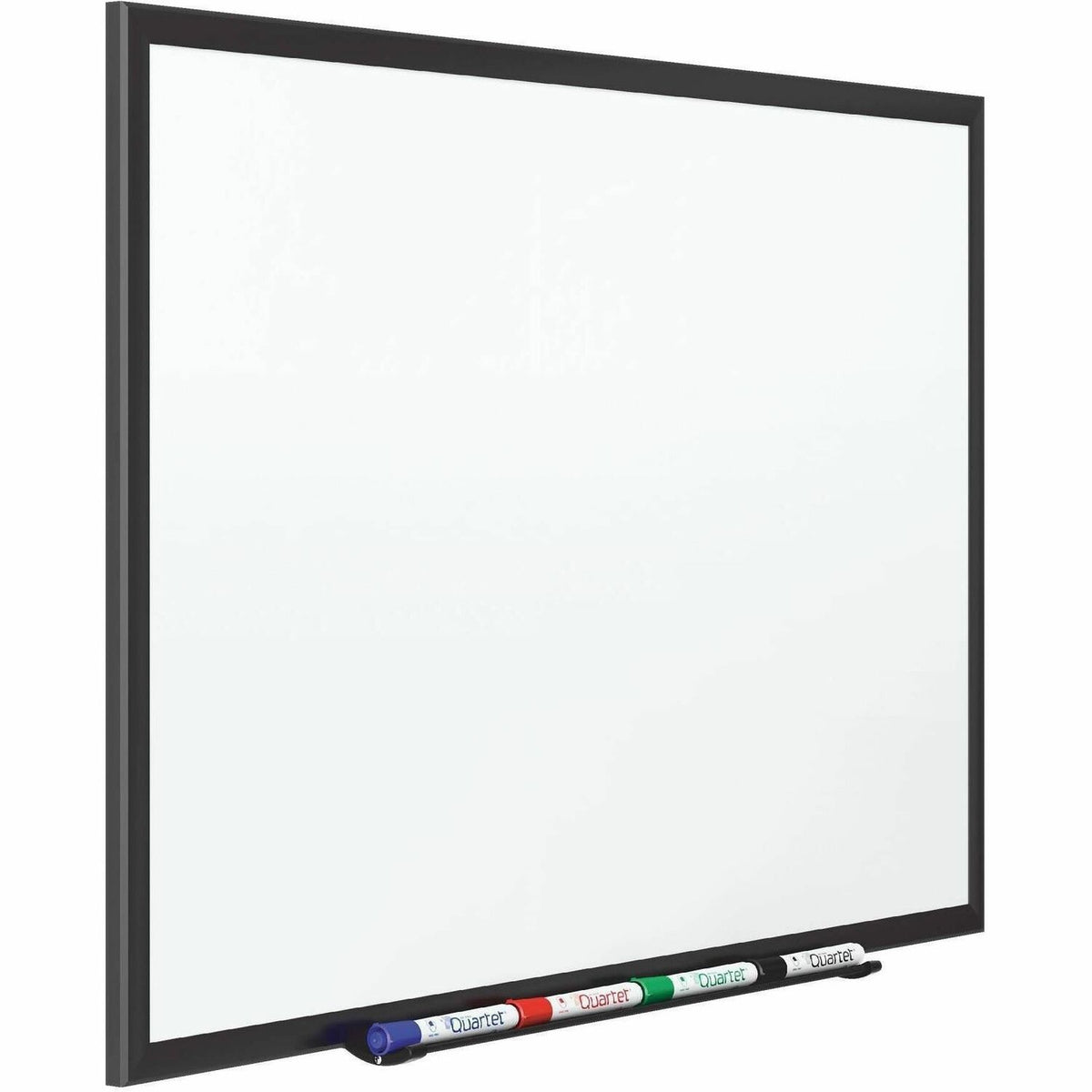 Quartet DuraMax Classic Whiteboard, 60" x 36", White Porcelain Surface, Black Aluminum Frame, Magnetic, Rectangle, Horizontal/Vertical, Includes 1 Board, 4 Markers, Marker Tray, Mounting Hardware