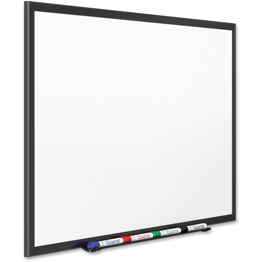 Quartet DuraMax Classic Whiteboard, 60" x 36", White Porcelain Surface, Black Aluminum Frame, Magnetic, Rectangle, Horizontal/Vertical, Includes 1 Board, 4 Markers, Marker Tray, Mounting Hardware