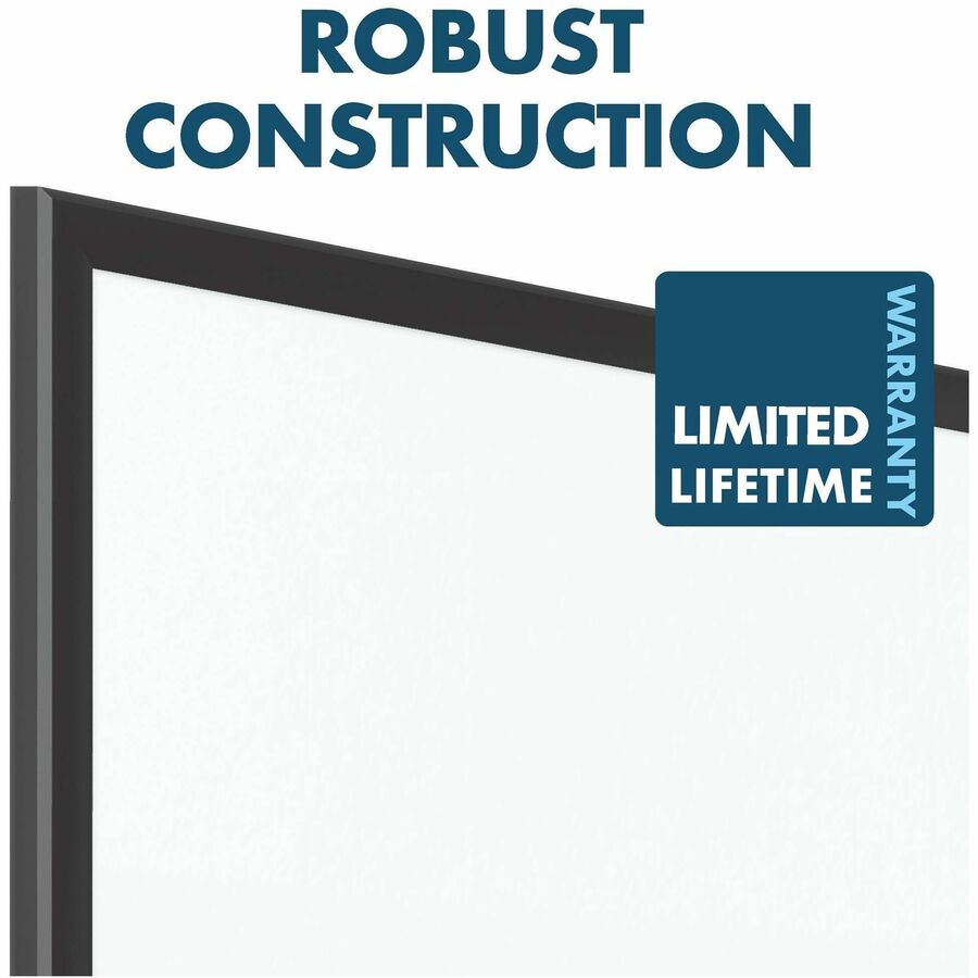 Quartet DuraMax Classic Whiteboard, 60" x 36", White Porcelain Surface, Black Aluminum Frame, Magnetic, Rectangle, Horizontal/Vertical, Includes 1 Board, 4 Markers, Marker Tray, Mounting Hardware