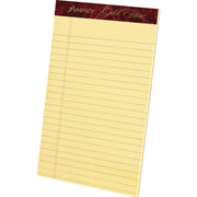 50 Sheets - Watermark - Stapled/Glued - 0.28" Ruled - Ruled Margin - 16 lb Basis Weight - 5" x 8" Sheet Size - Canary Paper - Chipboard Backing, Bleed-free, Micro Perforated - 1 Dozen