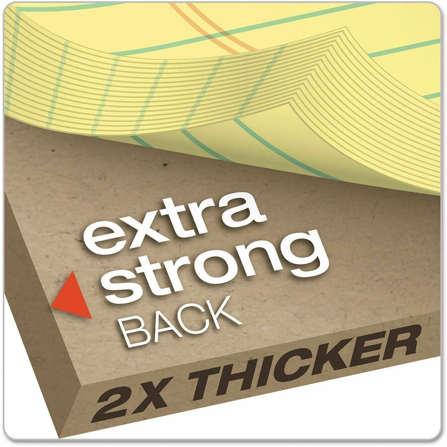 50 Sheets - Watermark - Stapled/Glued - 0.34" Ruled - 16 lb Basis Weight - Letter - 8 1/2" x 11 3/4" Sheet Size - Yellow Paper - Bleed-free, Micro Perforated, Chipboard Backing - 1 Dozen