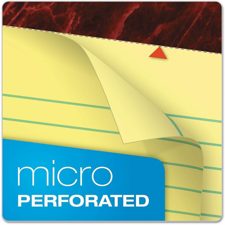 50 Sheets - Watermark - Stapled/Glued - 0.34" Ruled - 16 lb Basis Weight - Legal - 8 1/2" x 14" Sheet Size - Yellow Paper - Bleed-free, Chipboard Backing, Micro Perforated - 1 Dozen