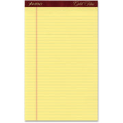 50 Sheets - Watermark - Stapled/Glued - 0.34" Ruled - 16 lb Basis Weight - Legal - 8 1/2" x 14" Sheet Size - Yellow Paper - Bleed-free, Chipboard Backing, Micro Perforated - 1 Dozen