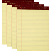 50 Sheets - Watermark - Stapled/Glued - 0.34" Ruled - 20 lb Basis Weight - Letter - 8 1/2" x 11" Sheet Size - Yellow Paper - Micro Perforated, Bleed-free, Chipboard Backing - 4 / Pack