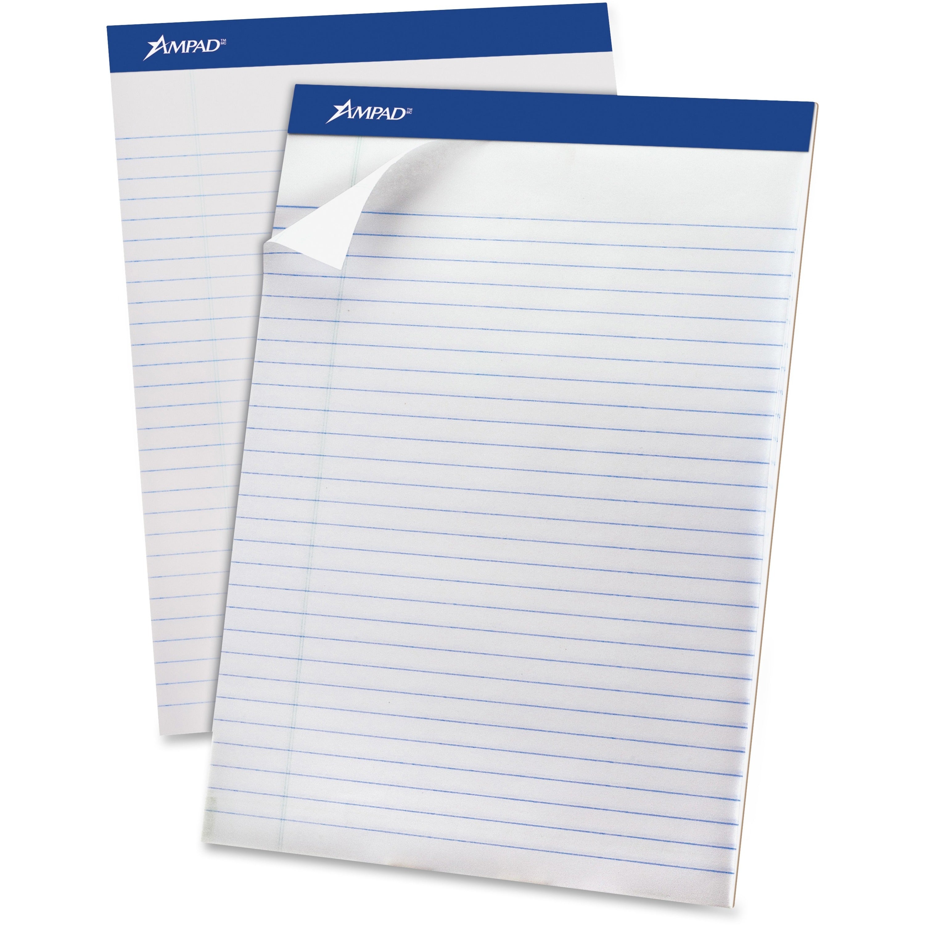 50 Sheets - 0.34" Ruled - 15 lb Basis Weight - 8 1/2" x 11 3/4" Sheet Size - Environmentally Friendly, Perforated, Chipboard Backing, Rigid - 12 / Dozen