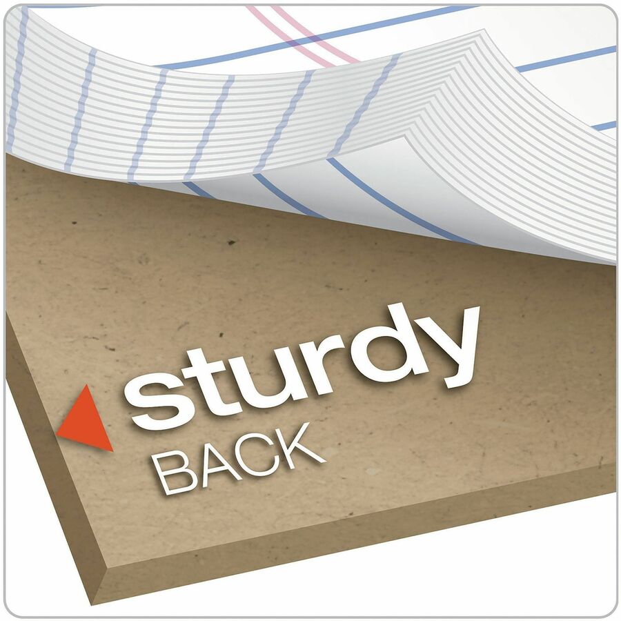 50 Sheets - 0.34" Ruled - 15 lb Basis Weight - 8 1/2" x 11 3/4" Sheet Size - Environmentally Friendly, Perforated, Chipboard Backing, Rigid - 12 / Dozen