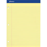 Ampad Double Sheet Writing Pad, 100 Sheets, Letter Size 8.5" x 11", Canary Yellow, Micro Perforated, Stiff Chipboard Back, 1 Pad
