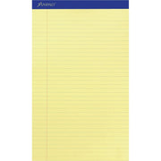 Ampad Writing Pad, Legal Size 8.5" x 14", Canary Yellow, 50 Sheets per Pad, Stapled Dark Blue Top, Perforated, Sturdy Chipboard Backing, Tear Resistant, 1 Dozen