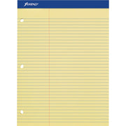 Ampad Double Sheet Writing Pad, 100 Sheets, 0.34" Ruled, 15 lb, Letter Size 8.5" x 11", Canary Yellow, Micro Perforated, Stiff Chipboard Backing, 1 Pad