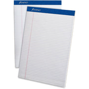 Ampad Perforated Ruled Pads, Letter Size, 8.5" x 11", 50 Sheets per Pad, 1 Dozen, White Paper, Stapled Top, 20 lb, 0.25" Ruled, Sturdy Chipboard Back, Header Strip, Pinhole Perforated