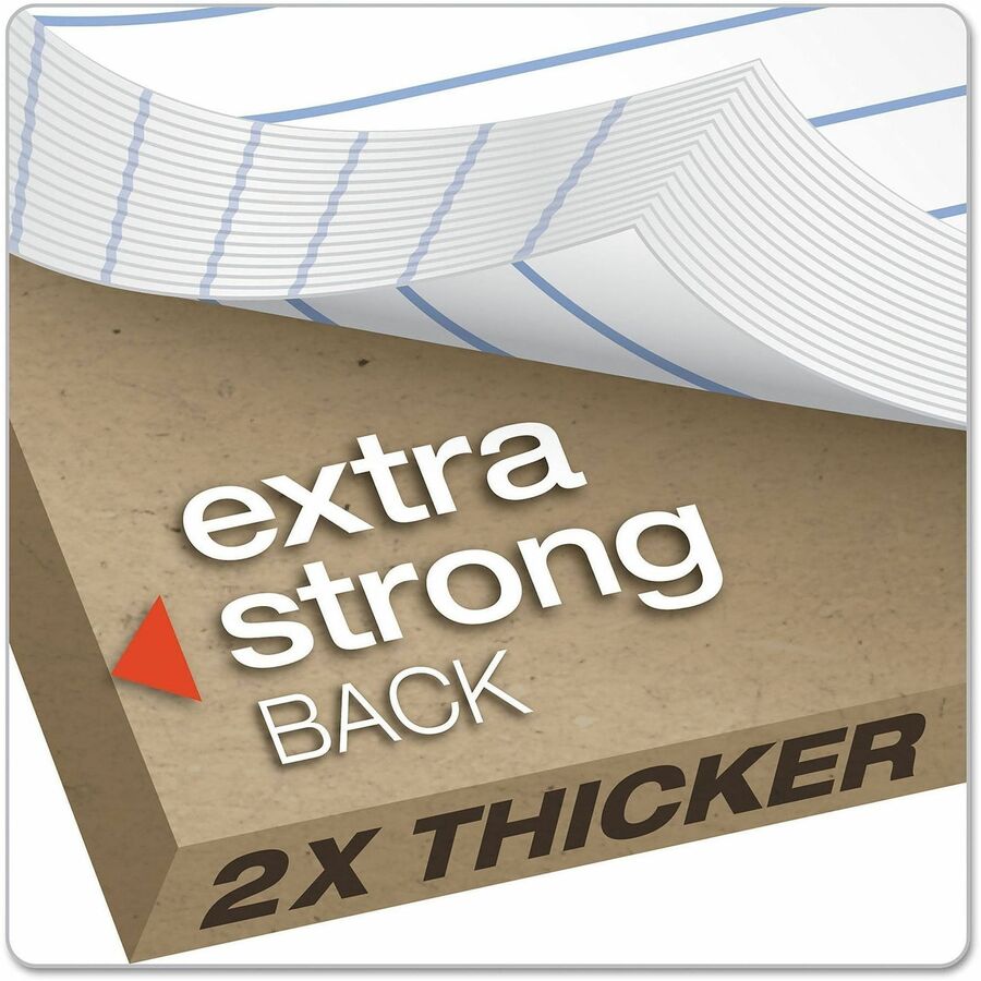 100 Sheets - Stapled - Both Side Ruling Surface - 0.25" Ruled - 15 lb Basis Weight - Letter - 8 1/2" x 11" Sheet Size x 8.5" Width x 11.8" Length - White Paper - White Cover - Micro Perforated, Easy Tear, Stiff, Chipboard Backing - 1 Each