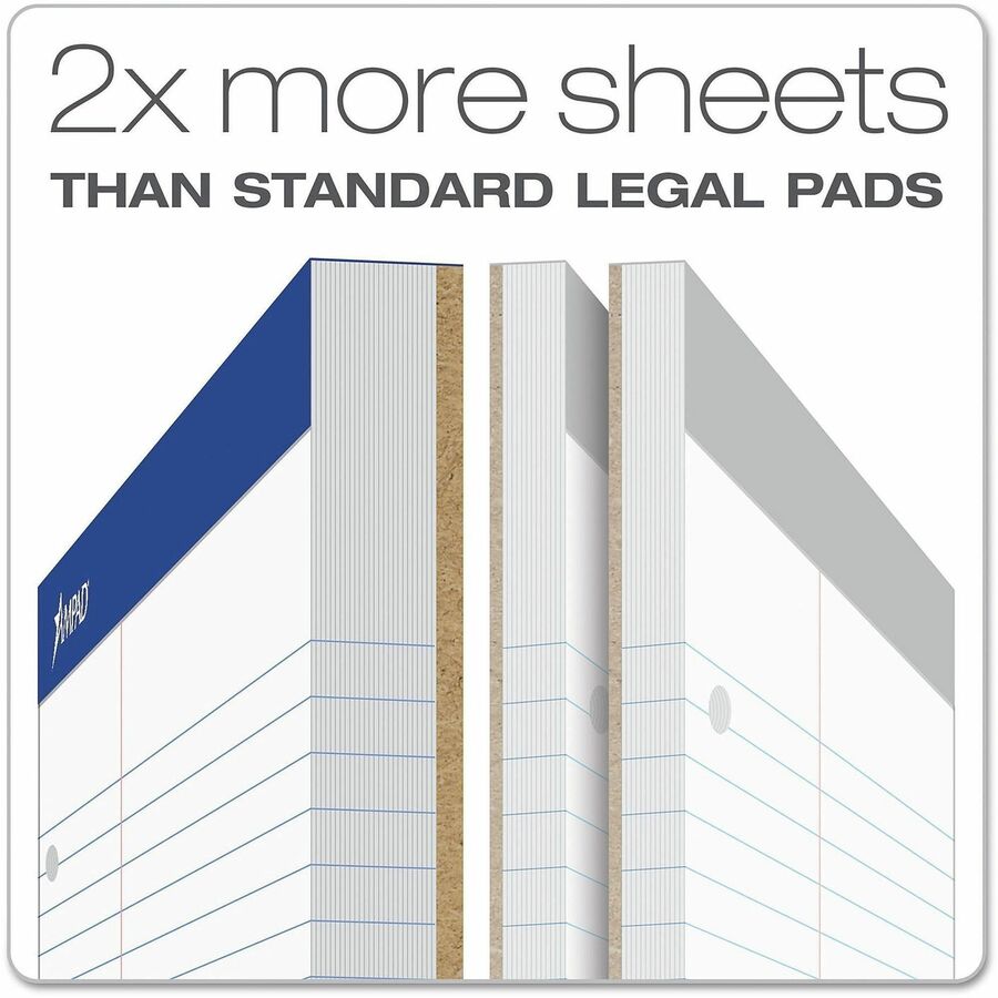100 Sheets - Stapled - Both Side Ruling Surface - 0.25" Ruled - 15 lb Basis Weight - Letter - 8 1/2" x 11" Sheet Size x 8.5" Width x 11.8" Length - White Paper - White Cover - Micro Perforated, Easy Tear, Stiff, Chipboard Backing - 1 Each