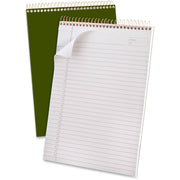 Ampad Gold Fibre Classic Wirebound Legal Pad, 70 Sheets, 8.5" x 11.75", White Paper, Classic Green Cover, Micro Perforated, Stiff-back, Chipboard Backing, 1 Each
