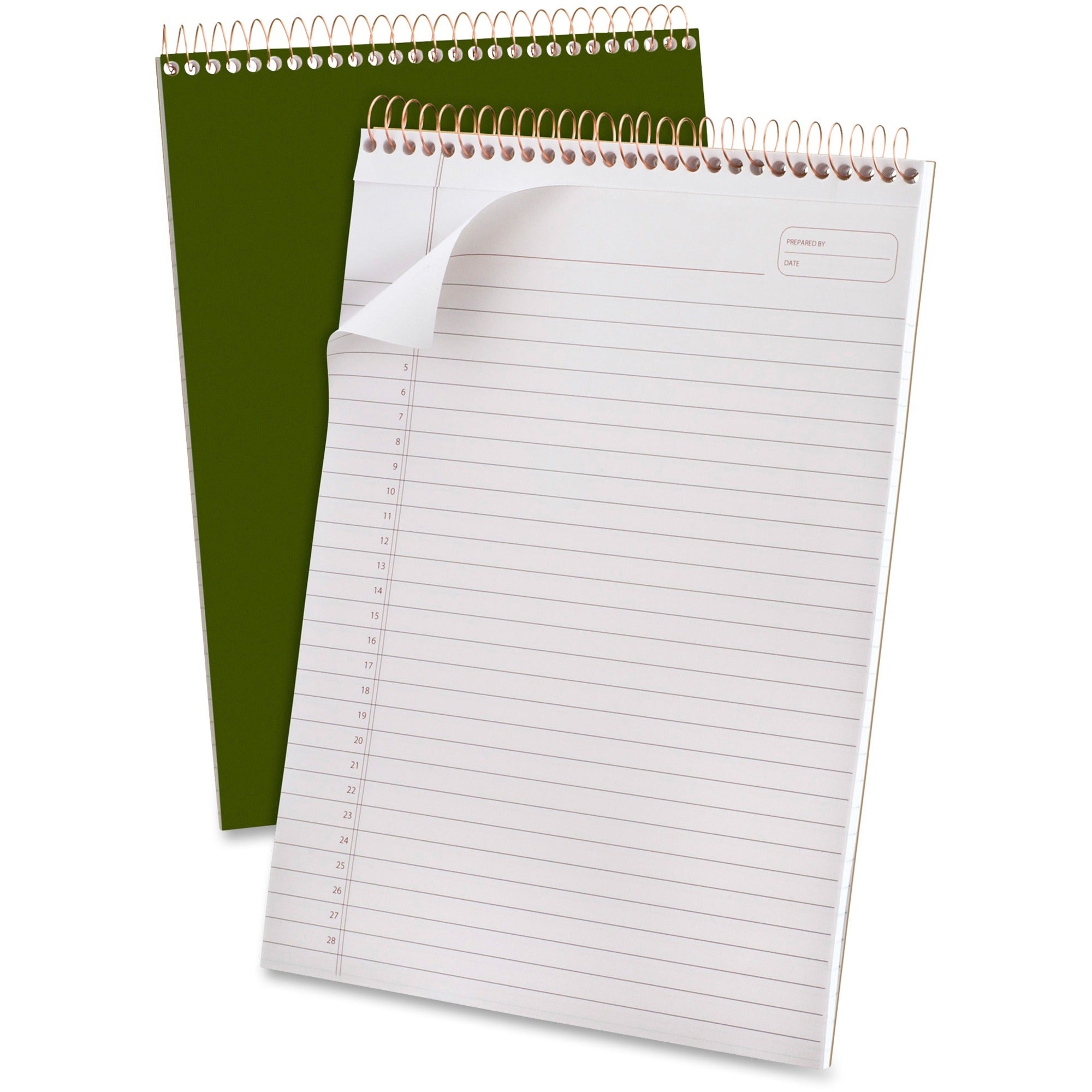 Ampad Gold Fibre Classic Wirebound Legal Pad, 70 Sheets, 8.5" x 11.75", White Paper, Classic Green Cover, Micro Perforated, Stiff-back, Chipboard Backing, 1 Each