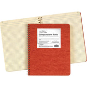 75 Sheets - Double Wire Spiral - 24 lb Basis Weight - 9 1/4" x 11 3/4" Sheet Size - Ivory Paper - Red Pressboard Cover - Numbered, Heavy Duty Cover, Hard Cover, Chipboard Backing, Label - 1 Each