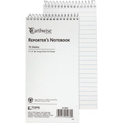 70 Sheets - Wire Bound - Front Ruling Surface - 0.34" Ruled - 15 lb Basis Weight - 4" x 8" Sheet Size - White Paper - WireLock, Chipboard Backing, Micro Perforated, Easy Tear, Snag Resistant - Recycled - 1 Each
