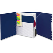 60 Sheets - Spiral - 24 lb Basis Weight - Letter - 8 1/2" x 11" Sheet Size - Navy Poly Cover - Repositionable, Pocket, Micro Perforated - 1 Each