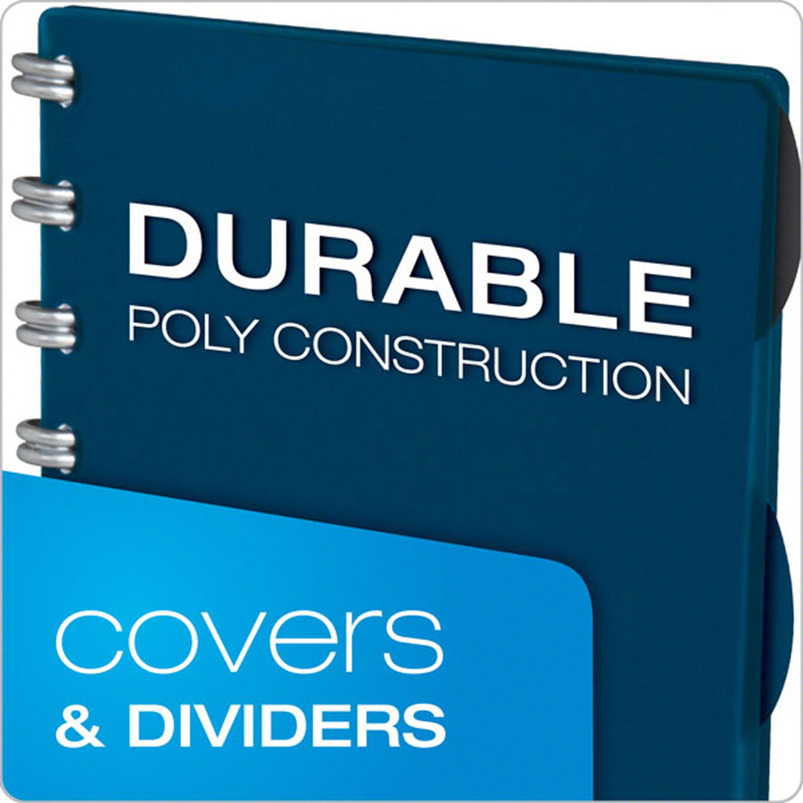 60 Sheets - Spiral - 24 lb Basis Weight - Letter - 8 1/2" x 11" Sheet Size - Navy Poly Cover - Repositionable, Pocket, Micro Perforated - 1 Each