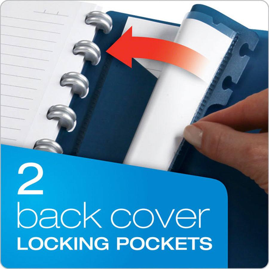 60 Sheets - Spiral - 24 lb Basis Weight - Letter - 8 1/2" x 11" Sheet Size - Navy Poly Cover - Repositionable, Pocket, Micro Perforated - 1 Each