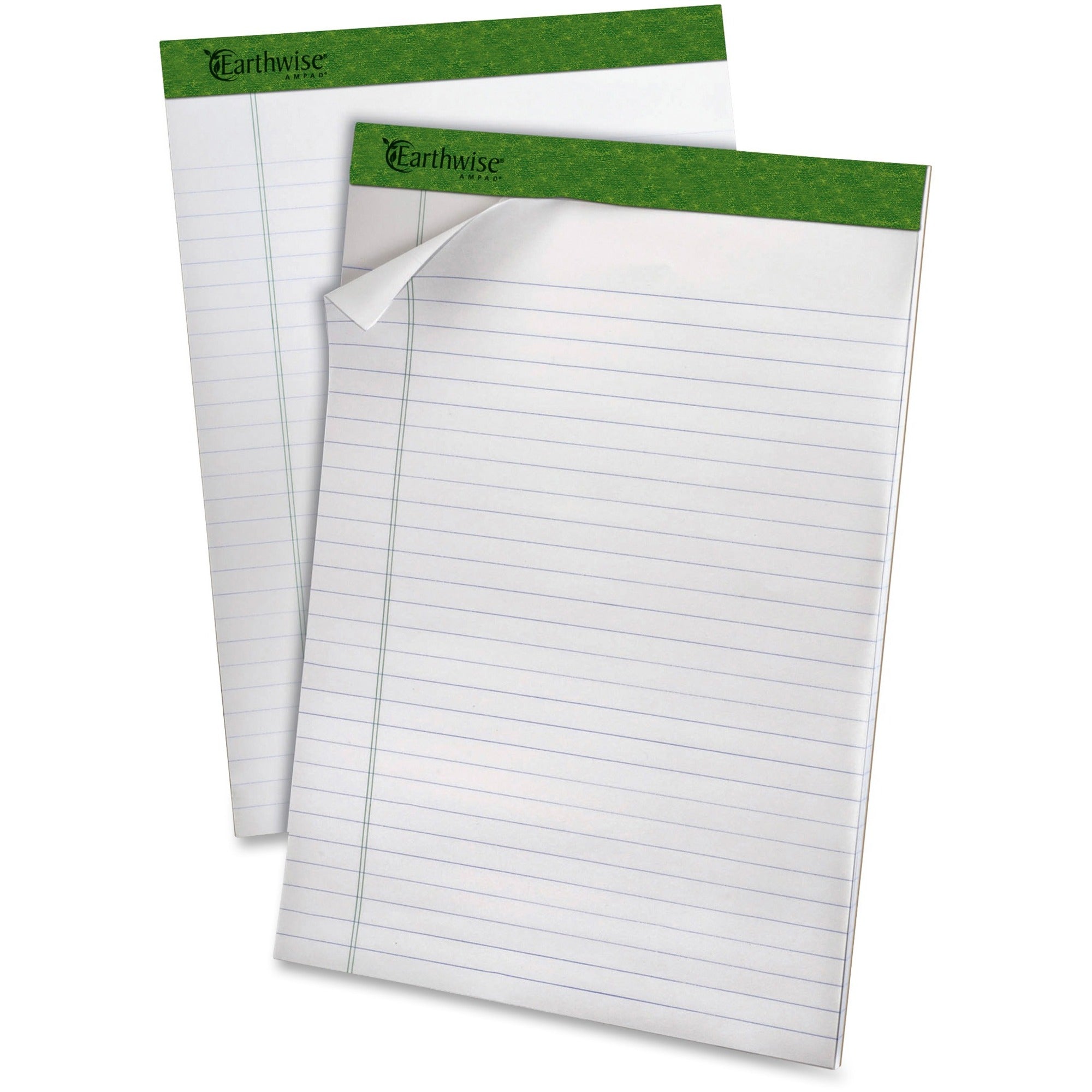 40 Sheets - Both Side Ruling Surface - 0.34" Ruled - Ruled Margin - 20 lb Basis Weight - 8 1/2" x 11 3/4" Sheet Size - White Paper - Environmentally Friendly, Micro Perforated - Recycled - 4 / Pack