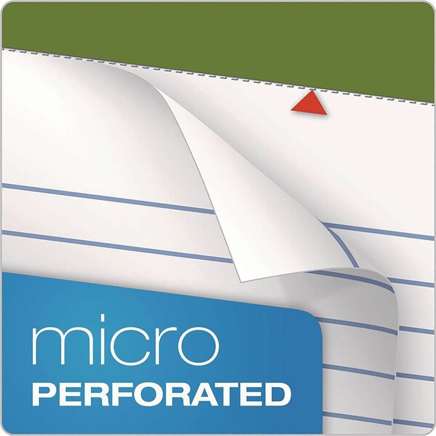 40 Sheets - Both Side Ruling Surface - 0.34" Ruled - Ruled Margin - 20 lb Basis Weight - 8 1/2" x 11 3/4" Sheet Size - White Paper - Environmentally Friendly, Micro Perforated - Recycled - 4 / Pack
