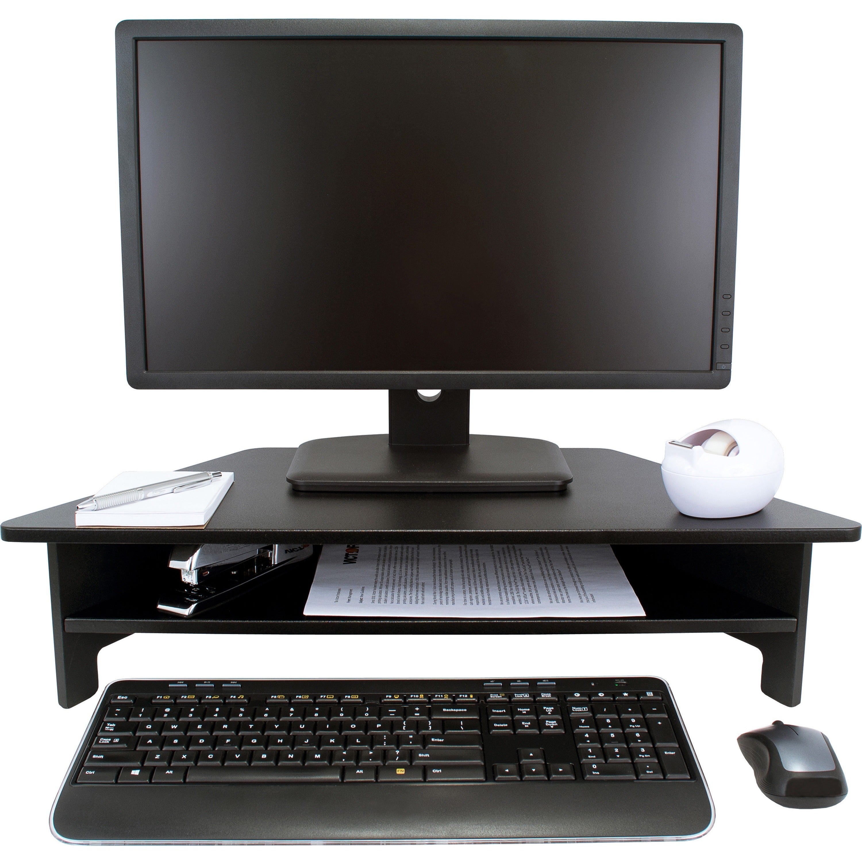 7.50" Height x 27" Width x 11.50" Depth - Wood, Laminate - Black