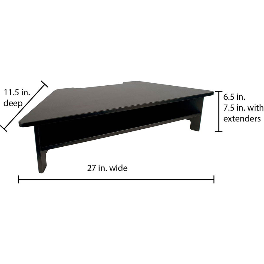 7.50" Height x 27" Width x 11.50" Depth - Wood, Laminate - Black
